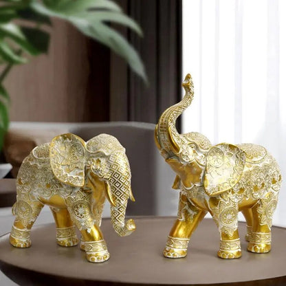 Elephant Statue Resin Plated