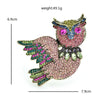 Owl Brooches Shining Rhinestone