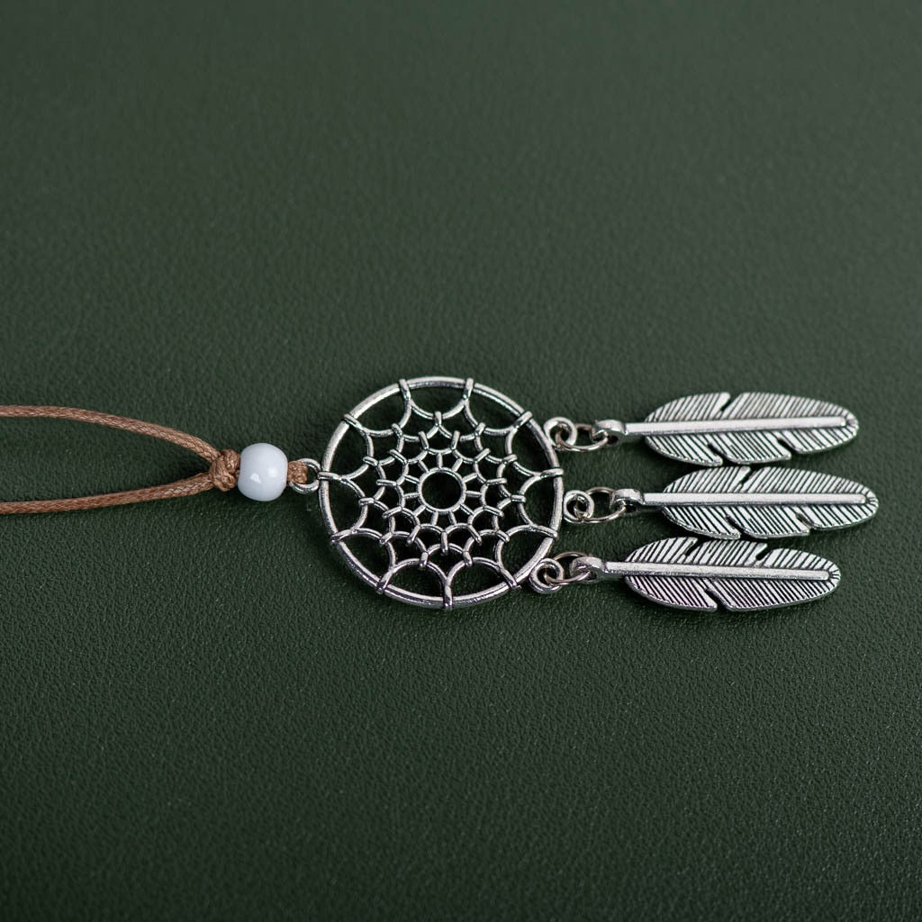 Native Feather Pendant Dreamcatcher Bohemian Vintage Necklace