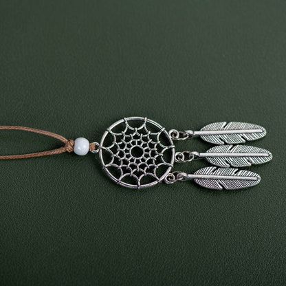Native Feather Pendant Dreamcatcher Bohemian Vintage Necklace