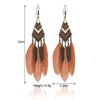 Native Long Feather Leaf Tassel Earring