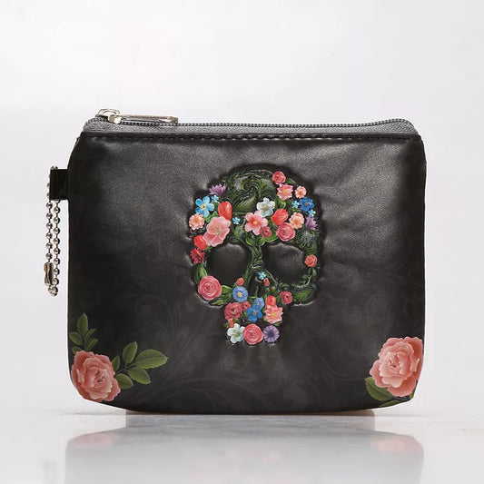 Skull Small Wallet Pu Leather Coin Purse