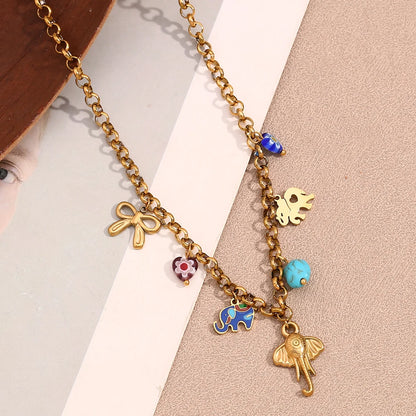 Elephant Gold Color Pendant Necklace