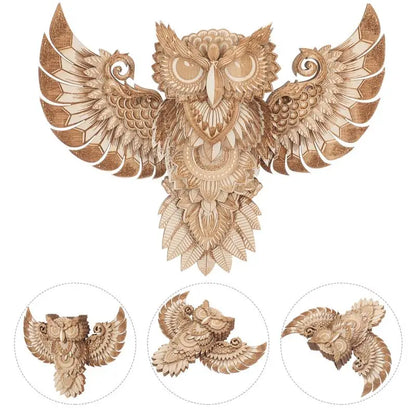 Owl Wooden Hanging Wall Decoration Handicraft