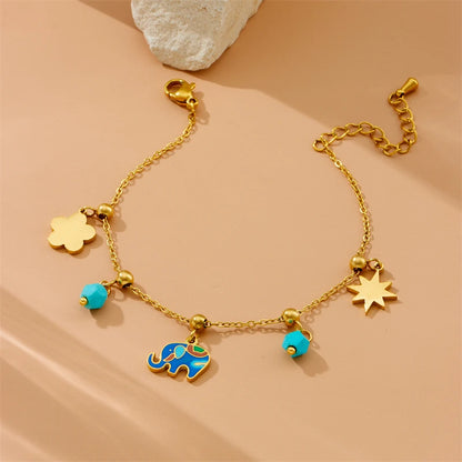 Elephant Pendant Bracelet Stainless Steel