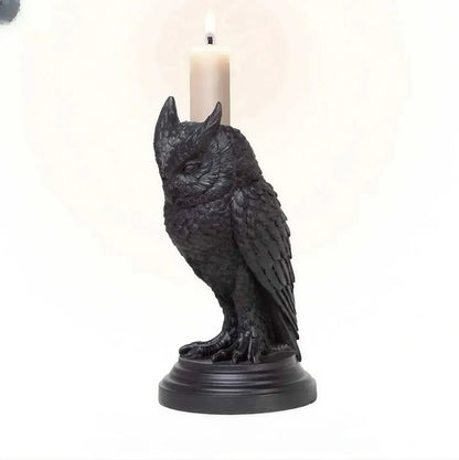 Owl Halloween Candle Holder Resin