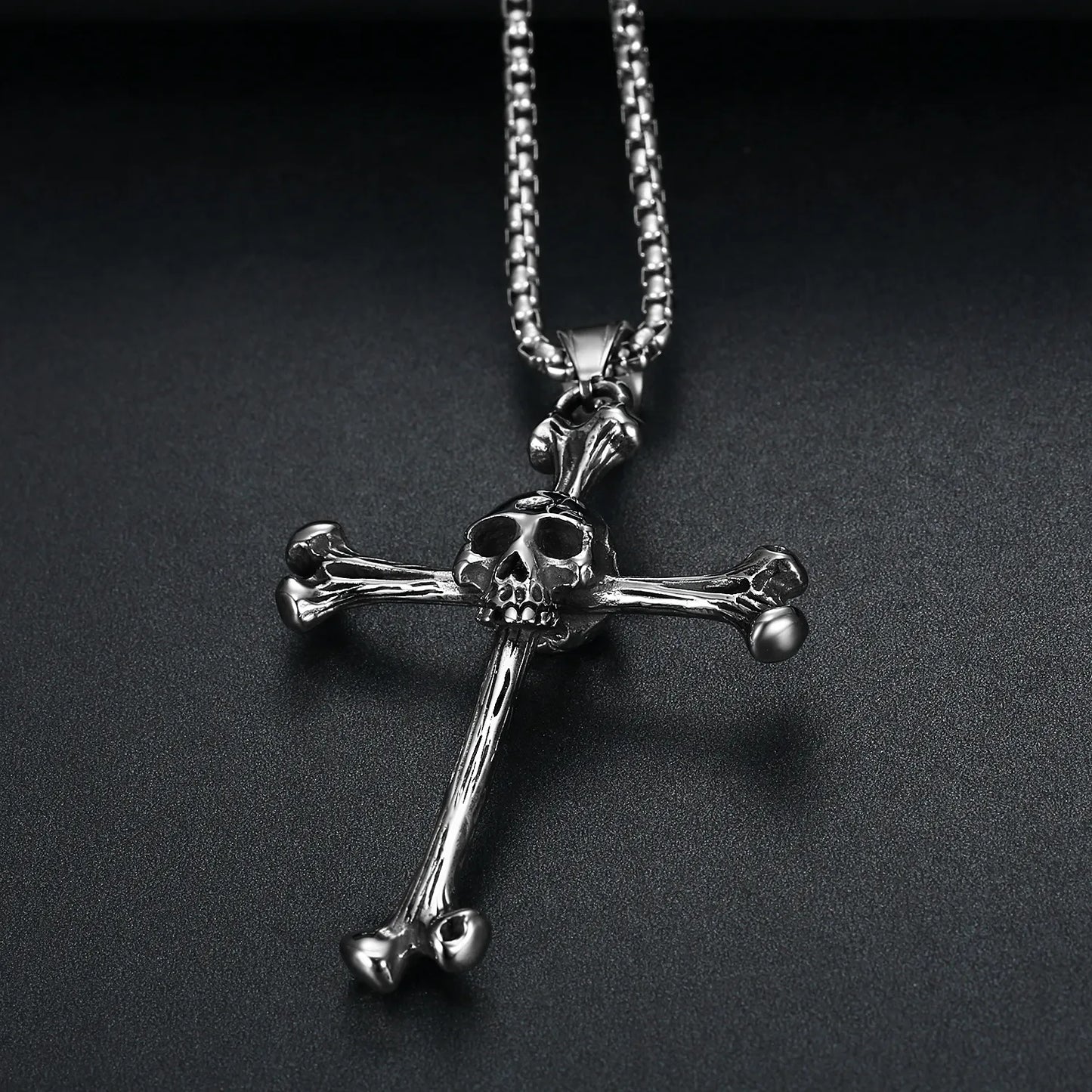 Skull Pendant Necklace Silver Color