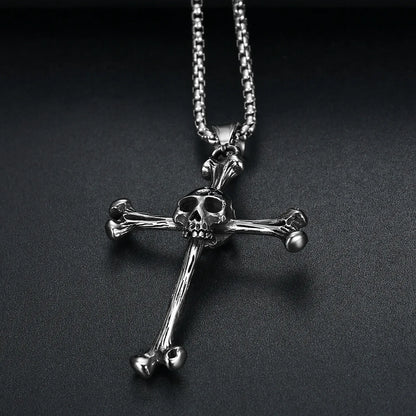 Skull Pendant Necklace Silver Color