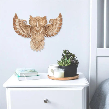 Owl Wooden Hanging Wall Decoration Handicraft