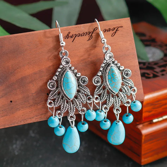 Native Turquoise Water Drop Earrings