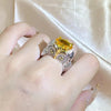 Owl Shape Orange Zirconia Ring