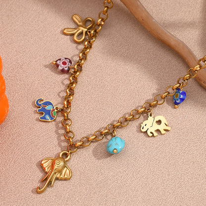 Elephant Gold Color Pendant Necklace