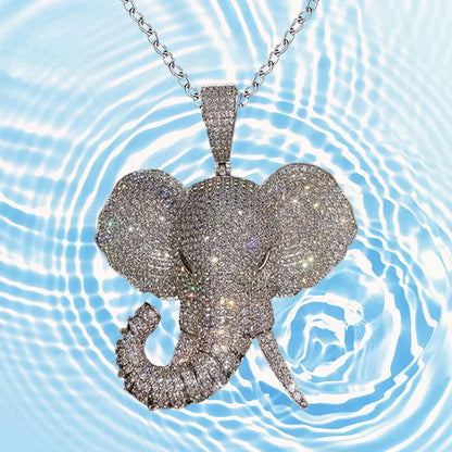 Elephant Pendant Rhinestone Necklace