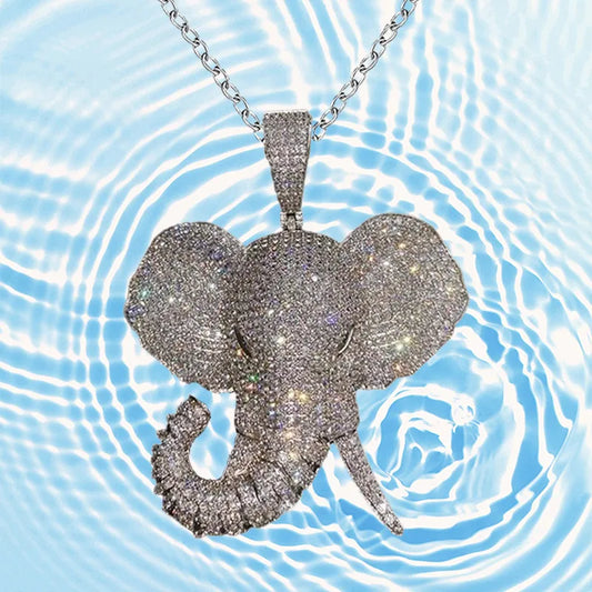 Elephant Pendant Rhinestone Necklace