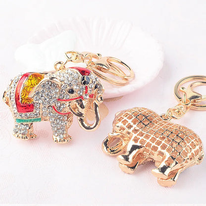 Elephant KeyChains Colorful Crystal KeyChains