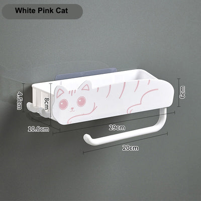 Kawaii Cat Bathroom Shelf Storage Rack With Hooks Storage Rack