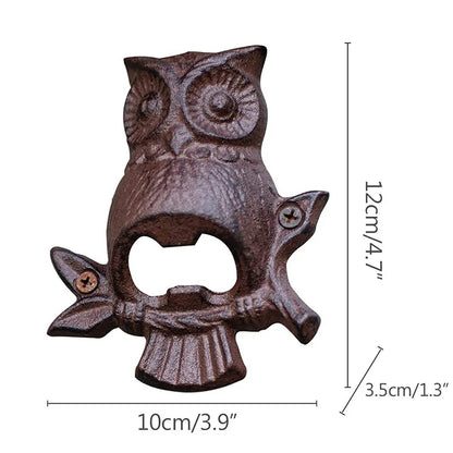 Owl Bottle Opener Wall Mounted Cast Iron Hanging