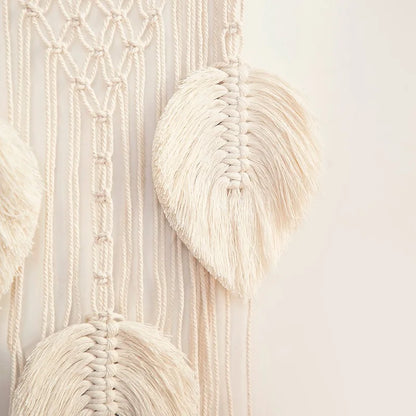 Native Macrame Dream Catcher With Leaf Wall Hanging