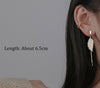 Native Rhinestone Leaf Feather Shaped Metal Tassel Earrings