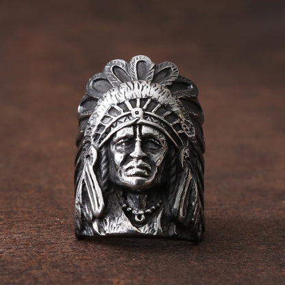 Native Vintage Indian Chief Ring