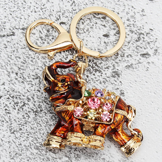 Elephant Rhinestone Keychain Car Key Holder