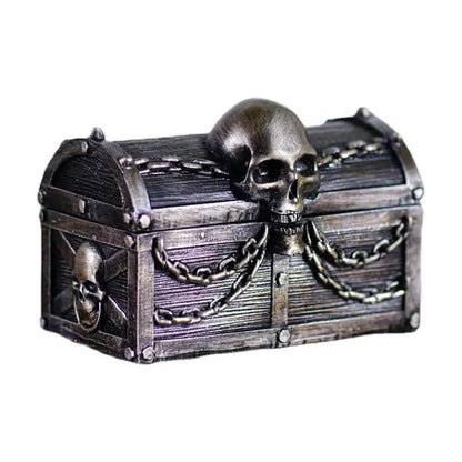 Skull Small Treasure Pirate Storage Box Resin