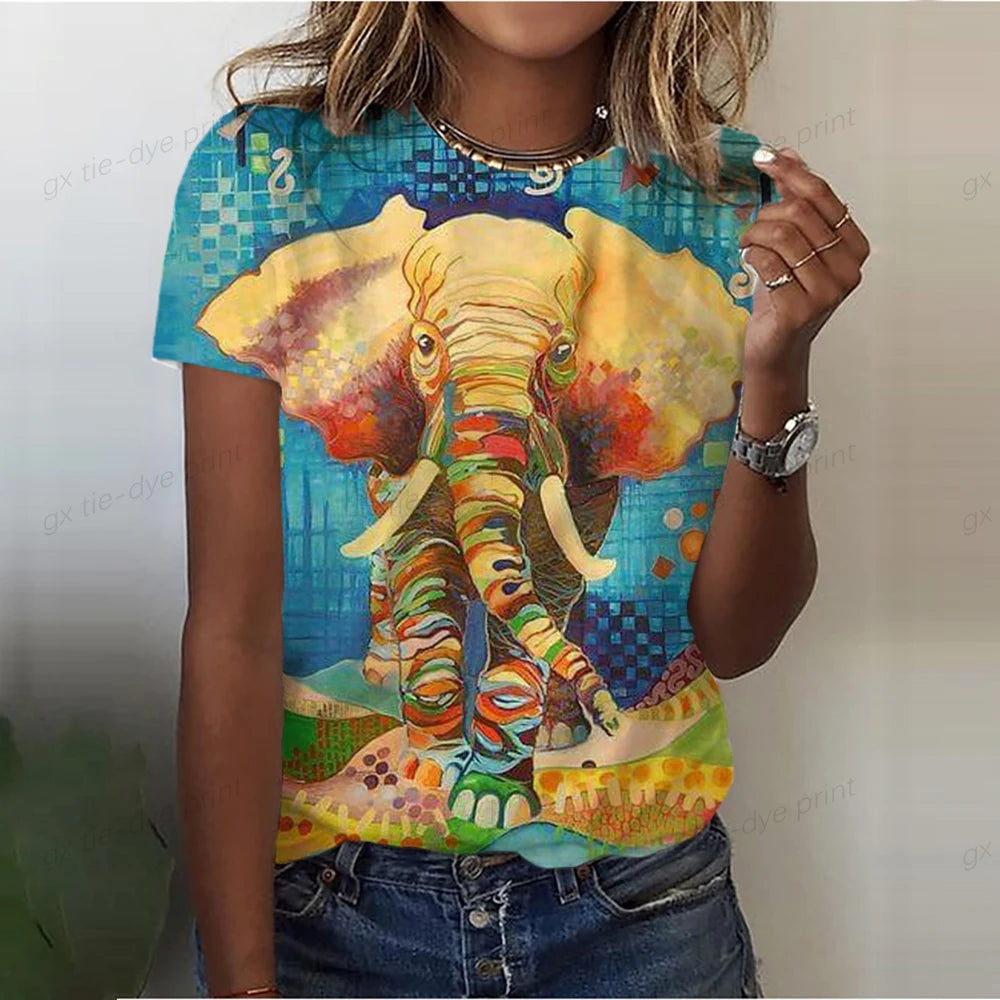 Elephant Watercolor 3D Print T-Shirt