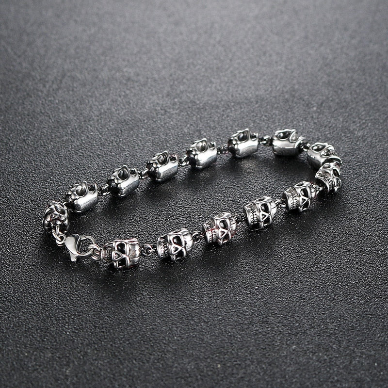 Skull Head Bracelet Stainless Steel Chain