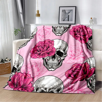 Skull Pattern Blanket Flannel Soft Plush