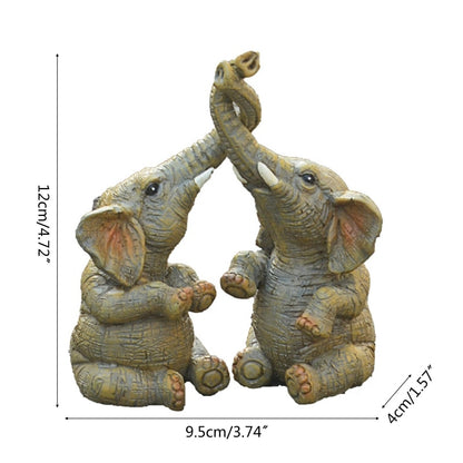 Elephant Couple Statue Home Decor