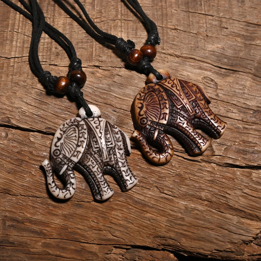 Elephant Necklace Pendant Tribal Style