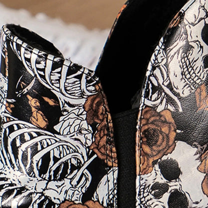 Skull Printed Boots Ankle