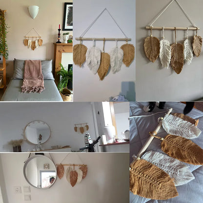 Native Leaf Macrame Wall Hanging