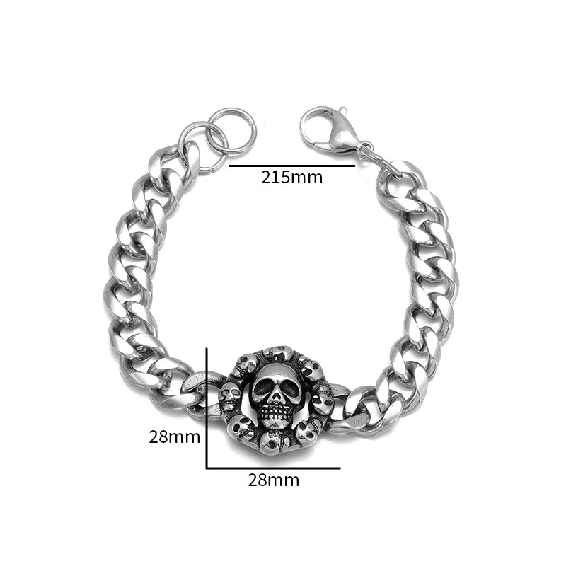 Skull Ghost Head Bracelet Retro Stainless Steel