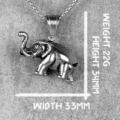 Elephant Long Necklaces Pendants Stainless Steel