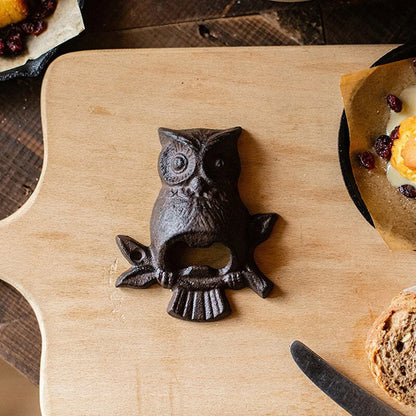 Owl Bottle Opener Wall Mounted Cast Iron Hanging