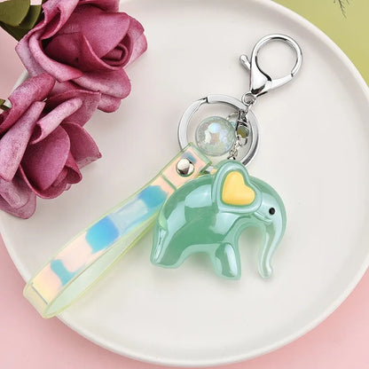 Elephant Colorful Resin Keychains