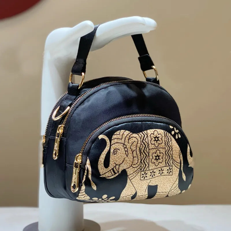 Elephant Print Handbags Bags Round Crossbody Bags