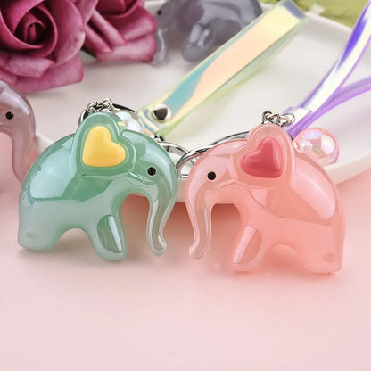 Elephant Colorful Resin Keychains
