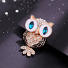 Owl Blue Eyes Cute Brooches Rhinestone