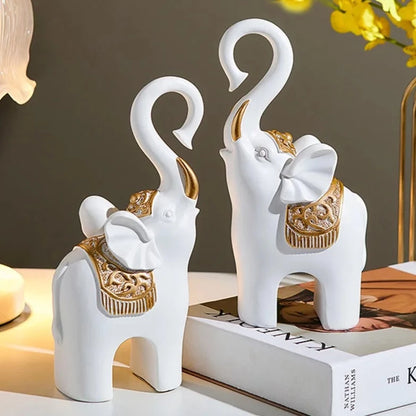 Elephant Resin Couple  Figurines