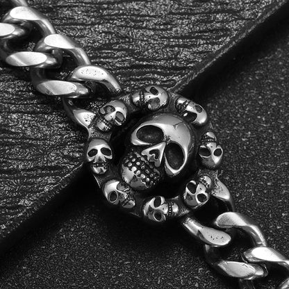 Skull Ghost Head Bracelet Retro Stainless Steel