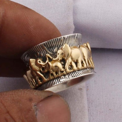 Gold Plated Elephant Ring