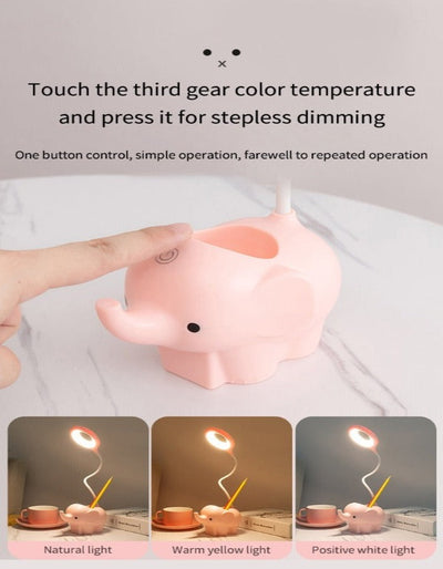 Cute Elephant LED Table Lamp USB Powered