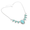 Native Turquoise V-shaped Alloy Necklace