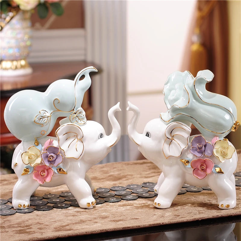 Elephant Wine Cabinet Ceramic Statue