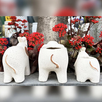 Elephants Ceramic Plants Flower Pot