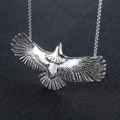 Native Eagle Necklace Silver Color