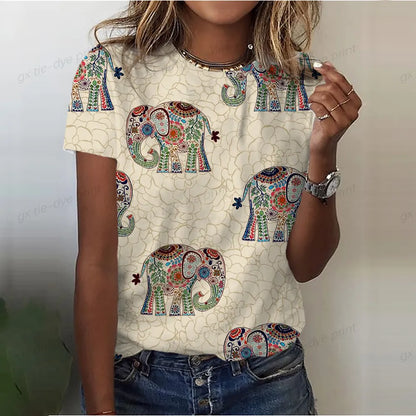 Elephant Watercolor 3D Print T-Shirts