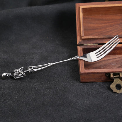 Skull Fork Spoon Stainless Steel